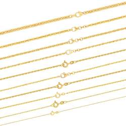 hoplo holzenplotz Ankerkette diamantiert Halskette - 333-8 Karat Gold, Länge:38 cm, Kette-Breite:1.2 mm von hoplo holzenplotz