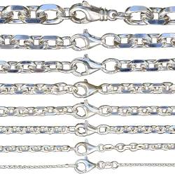 hoplo holzenplotz Ankerkette diamantiert Halskette massiv 925 Sterlingsilber Auswahl, Kettenlänge:36 cm, Kettenbreite:1.2 mm von hoplo holzenplotz