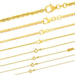hoplo holzenplotz Ankerkette rund Halskette 333-8 Karat Gold Auswahl, Länge:42 cm, Kette-Breite:1.3 mm von hoplo holzenplotz