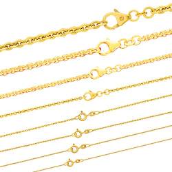 hoplo holzenplotz Ankerkette rund Halskette 585-14 Karat Gold Auswahl, Länge:50 cm, Kette-Breite:0.8 mm von hoplo holzenplotz