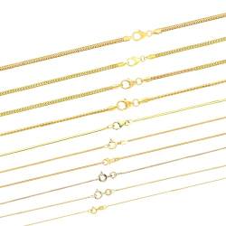 hoplo holzenplotz Edle Massive Goldkette Schlangenkette rund Halskette 333-8 Karat Gold, Breite:0.8 mm, Länge:42 cm von hoplo holzenplotz