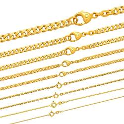 hoplo holzenplotz Edle massive Goldkette Panzerkette Halskette aus 333-8 Karat Gold, Länge:45 cm, Kette-Breite:1.7 mm von hoplo holzenplotz