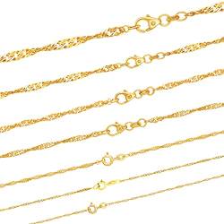 hoplo holzenplotz Edle massive Goldkette Singapurkette aus 585-14 Karat Gelbgold in Juwelier Qualität, Länge:45, Kette-Breite:1.0 mm von hoplo holzenplotz