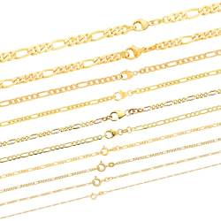 hoplo holzenplotz Massive Goldkette Figarokette diamantiert Halskette 333-8 Karat Gold, Länge:42 cm, Kettenbreite:1.9 mm von hoplo holzenplotz