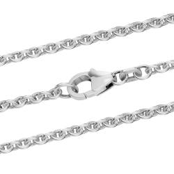 hoplo holzenplotz Silberkette Ankerkette rund Halskette Breite 2,8 mm massiv 925 Silber, Kettenlänge:45 cm von hoplo holzenplotz