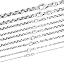 hoplo holzenplotz Silberkette Erbskette Silber massiv 925 Sterlingsilber edle Halskette, Kettenlänge:45cm, Kettenstärke:3.0mm von hoplo holzenplotz