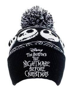 horror-shop Nightmare Before Christmas Basic Snow Mütze mit Bommel von horror-shop