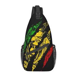 huatongxin Lion Of Judah King Rasta Reggae Jamaika Crossbody Taschen Damen Herren Cross Chest Bag Verstellbarer Sling Rucksack Schultertasche Für Radfahren Reisen Sport Wandern, Siehe Abbildung, von huatongxin