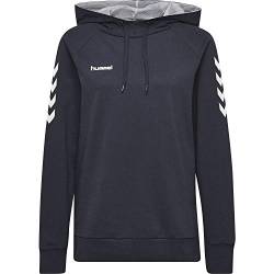 Hummel Damen Kapuzenpullover Go Cotton Hoodie Woman 203510 Marine S von hummel