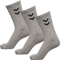 hummel 3-Pack Basic Socken Grey Melange Größe 10 von hummel