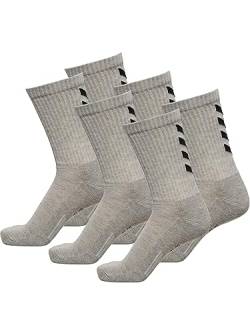 hummel Herren FUNDAMENTAL Sportsocken - Ideal für Sport & Alltag - Feuchtigkeitsmanagement - Fußgewölbeunterstützung - 6 Paar Socken - grau - 36-40 (10) von hummel