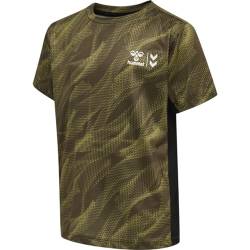 hummel - hmlNOAH, Kinder T-Shirt (DE/NL/SE/PL, Numerisch, 176, Regular, Dunkel Olive) von hummel