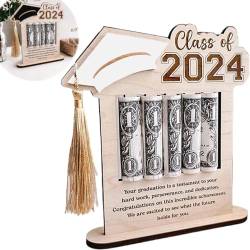 huoxi Abschluss Geldhalter, Kreative 2024 Abschlussgeschenk Abschluss-Geldbörse aus Holz, Geldbörse passend für die Abschlusssaison (A) von huoxi