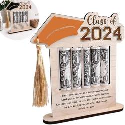 huoxi Abschluss Geldhalter, Kreative 2024 Abschlussgeschenk Abschluss-Geldbörse aus Holz, Geldbörse passend für die Abschlusssaison (B) von huoxi