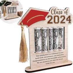 huoxi Abschluss Geldhalter, Kreative 2024 Abschlussgeschenk Abschluss-Geldbörse aus Holz, Geldbörse passend für die Abschlusssaison (D) von huoxi