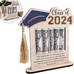 huoxi Abschluss Geldhalter, Kreative 2024 Abschlussgeschenk Abschluss-Geldbörse aus Holz, Geldbörse passend für die Abschlusssaison (F) von huoxi