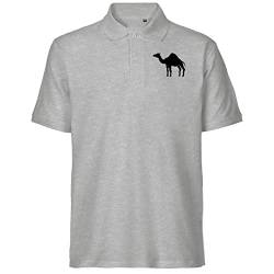 Huuraa Herren Polo Shirt Dromedar Kamel Silhouette Bio Baumwolle Fairtrade Oberteil Größe M mit Motiv für alle Tierfreunde Geschenk Idee für Freunde und Familie von Huuraa