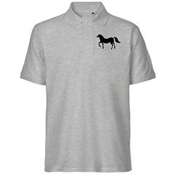 huuraa Herren Polo Shirt Pferd Silhouette Bio Baumwolle Fairtrade Oberteil Größe M mit Motiv für alle Tierfreunde Geschenk Idee für Freunde und Familie von huuraa