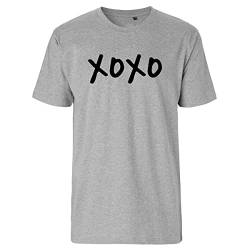 huuraa Herren T-Shirt XOXO Kuss Bio Baumwolle Fairtrade Oberteil Größe XL mit stylischem Motiv Geschenk Idee für Freunde und Familie von huuraa