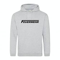 huuraa Unisex Hoodie Feuerwehr langes F Pullover Vegan Größe L Heather Grey mit Motiv für Lebensretter Geschenk Idee für Freunde und Familie von huuraa