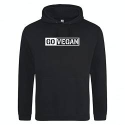 huuraa Unisex Hoodie Go Vegan Modern Pullover Vegan Größe XXL mit Motiv für alle Veganer:innen Geschenk Idee für Freunde und Familie von huuraa