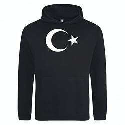 huuraa Unisex Hoodie Türkei Flagge Halbmond und Stern Pullover Vegan Größe XL mit Motiv für alle Heimat verliebten Geschenk Idee für Freunde und Familie von huuraa