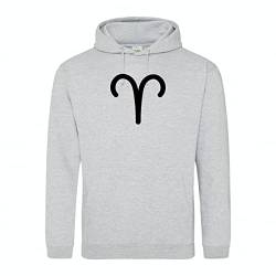 huuraa Unisex Hoodie Widder Sternzeichen Zeichen Pullover Vegan Größe L mit Tierkreiszeichen Symbol Geschenk Idee für Freunde und Familie von huuraa