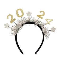Neujahrs-Stirnband, niedliches Stirnband, Pailletten-Stirnband für Damen, Mädchen, Kinder, Haarschmuck, Stirnbänder für Damen von huwvqci