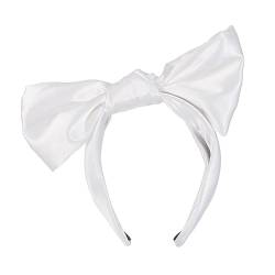 Schönes Schleifen-Haarband, große Schleife, Stirnband, Bühnenrequisiten, Kopfschmuck für Erwachsene, Hochzeit, Party, einfarbig, Haarschleifen, niedliche Kopfbedeckung, Haarschmuck, Haarschmuck von huwvqci