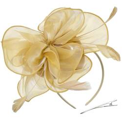 TeaParty Fascinator Stirnband Französische Haarspange für Frauen Organza Blume Kopfschmuck Elegant Kirche Stirnband Haarspange Elegante Haarnadel Haarschmuck von huwvqci