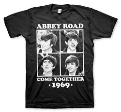 Offizielles The Beatles – Abbey Road Come Together Herren Damen Unisex Top T-Shirt, Schwarz , L von hybris
