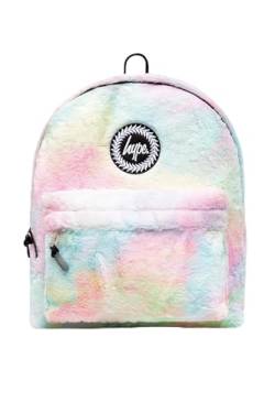 Hype Unisex Pastel Rainbow Fur Rucksack, Black/White von hype