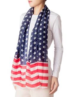 iB-iP Damen Amerikanische Flagge Usa Vintage Leichter Halstuch Weicher Schal Amerika, Größe: Einheitsgröße, Amerikanische Flagge von iB-iP