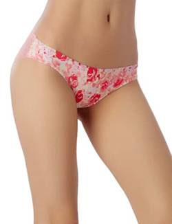 iB-iP Damen Durchsichtig Leoparden Baumwolle Tiefbund Panty Bikini Slip Höschen, Größe: 38, Rosa von iB-iP