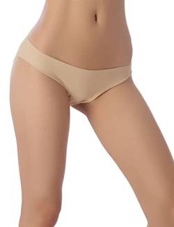 iB-iP Damen Durchsichtig Leoparden Baumwolle Tiefbund Panty Bikini Slip Höschen, Größe: 40, Beige von iB-iP