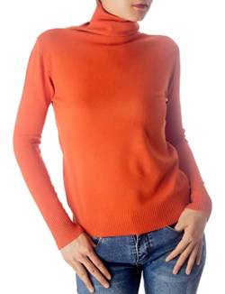 iB-iP Damen Einfarbiger Leichter Modischer Rollkragen Pullover, Größe: 36, Koralle von iB-iP