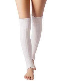 iB-iP Damen Stulpensocken Schlicht Stulpen Legwarmer Bunten Beinstulpen Warmers, Größe: Einheitsgröße, Off White von iB-iP