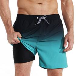 iCKER Badehose Herren Kompression Liner 2 in 1 Badeshorts Board Shorts Schnelltrocknend Strand Beach Shorts,Grün,M von iCKER