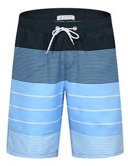 iCKER Herren Shorts Badehose Badeshorts Strand Shorts Beach Shorts Board Shorts Schnelltrocknend für Sommer,Blau-S4,S von iCKER