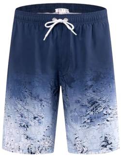 iCKER Herren Shorts Badehose Badeshorts Strand Shorts Beach Shorts Board Shorts Schnelltrocknend für Sommer,Blau STK306,M von iCKER