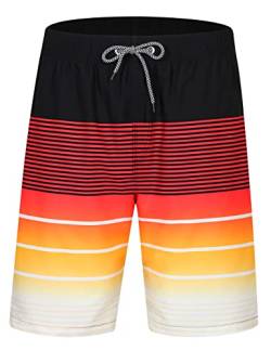 iCKER Herren Shorts Badehose Badeshorts Strand Shorts Beach Shorts Board Shorts Schnelltrocknend für Sommer,Gelb-S1,XL von iCKER