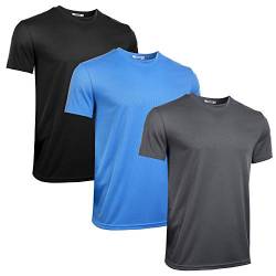 iClosam 3er Pack Fitness Shirt Herren Sport Tshirts Funktionsshirt Männer Atmungsaktive Trainingsshirt Sportkleidung GymT-Shirt Kurzarm von iClosam