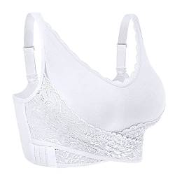 iClosam Damen-BHS Spitzen Bra Ohne Bügel Bustier mit Spitze Push Up Klassische BH für Frauen Comfy BH Bralette Lace Mit Polstern Bra Front Closure Gepolsterter BH Bequem L-3XL von iClosam