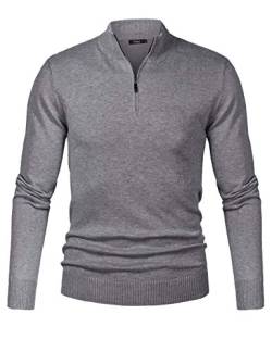 iClosam Herren Strickpullover Regular Fit Strick Pullover Mit Stehkragen Und Reißverschluss Größe in S ~ XXXXL von iClosam