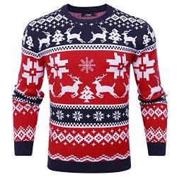 iClosam Herren Weihnachtspullover Strickpullover Langarm, Ugly Christmas Sweater Herren Weihnachtspulli, Lustige Strick Christmas Sweater, Pullover mit Rundhalsausschnitt von iClosam