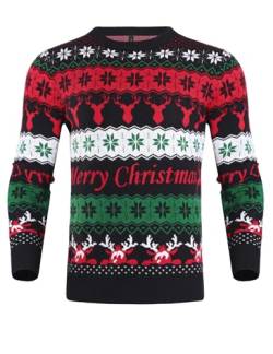 iClosam Herren Weihnachtspullover Sweater Christmas Pullover Rundhals Warme Strickpulli für Weihnachten von iClosam