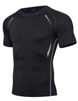 iClosam Sport Tshirts Herren Gym Shirt Atmungsaktiv Fitness Shirt Schnelltrocknend T-Shirts Kompressionsshirt Training Laufshirt Kurzarm von iClosam