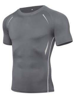 iClosam Sport Tshirts Herren Gym Shirt Atmungsaktiv Fitness Shirt Schnelltrocknend T-Shirts Kompressionsshirt Training Laufshirt Kurzarm von iClosam
