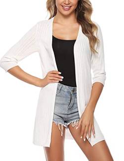 iClosam Strickjacken für Damen Dünne Casual Sommerjacke Langarm Cardigan Strickpullover Outwear Open Front Strickjacke von iClosam