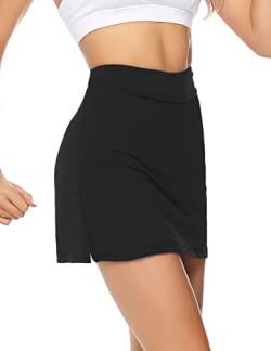 iClosam Tennisrock Damen Sportskort Hoher Taille Sport-Hosen Rock mit Taschen Hosenrock mit Innenshorts Dehnbar Skort mit Rock Kurzer Sport Rock für Sport Golf S-XXL von iClosam